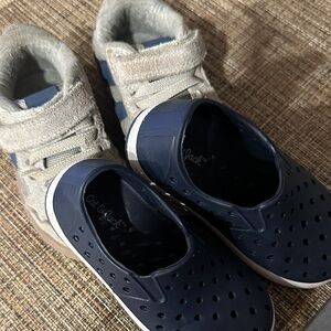 Cat & Jack Navy Blue Kids Slip-On & Velcro Sneakers Duo